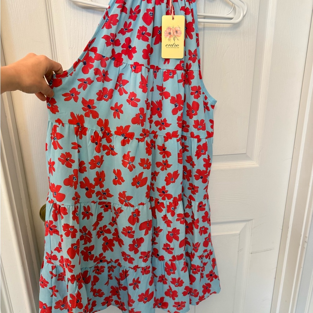Entro Halter Neck, Tiered Floral Spring/Summer Dress